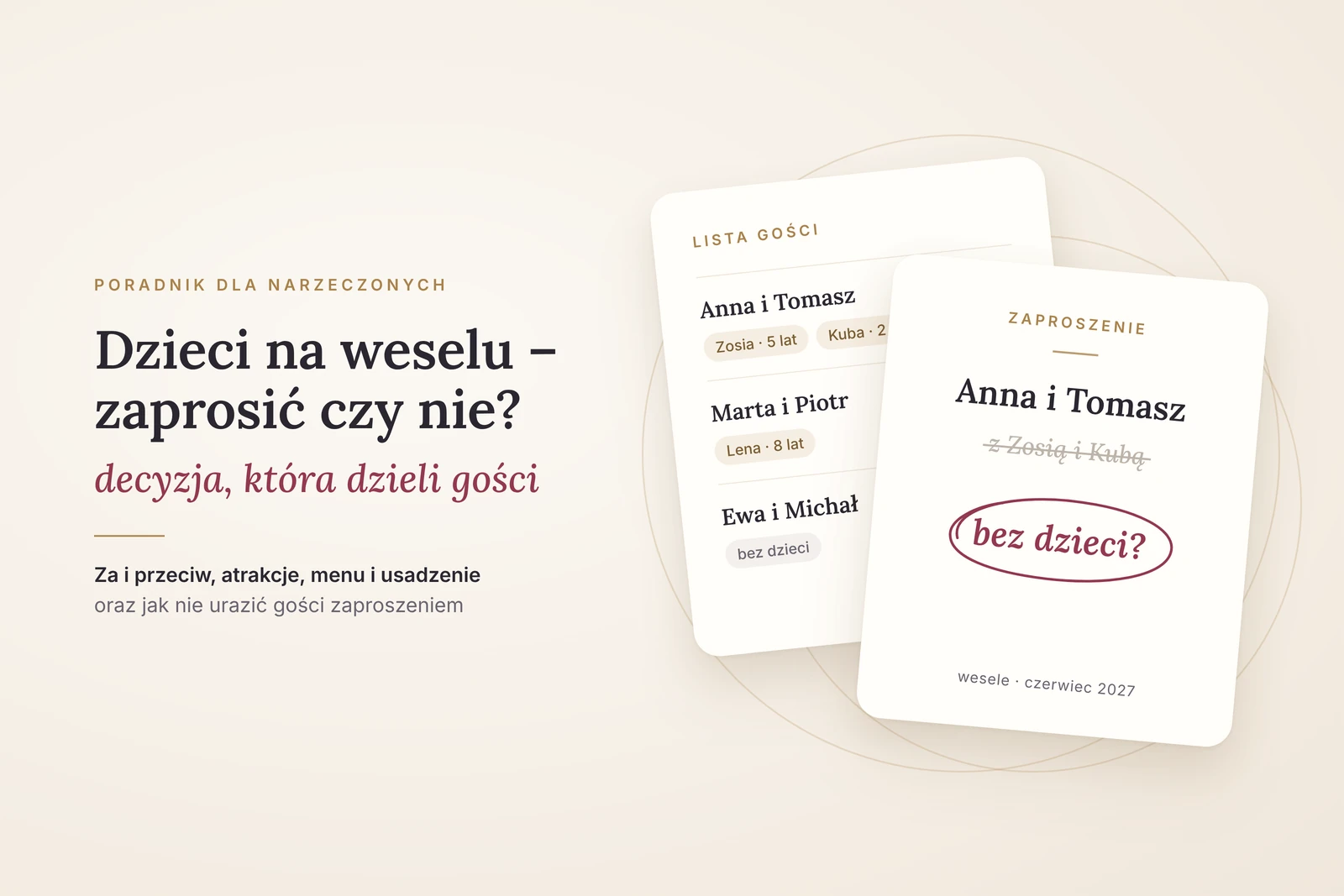 Dzieci na weselu – zaprosić czy nie?